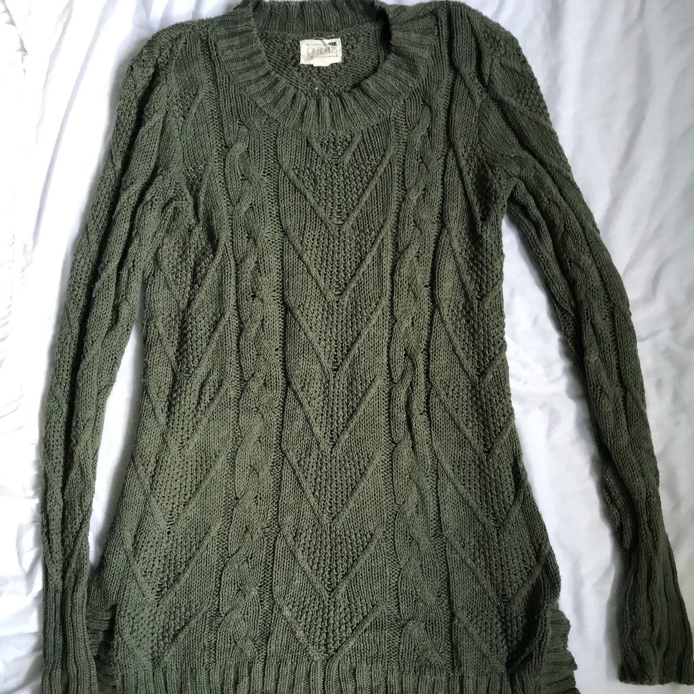 Olive green sweater dress